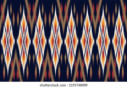 Ethnic pattern ikat seamless. Tribal African Indian traditional embroidery vector background. Aztec fabric carpet batik ornament chevron textile decoration wallpaper design