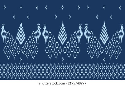 Ethnic pattern ikat seamless. Tribal African Indian traditional embroidery vector background. Aztec fabric carpet batik ornament chevron textile decoration wallpaper design