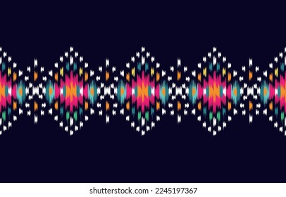 Ethnic pattern ikat seamless. Tribal African Indian traditional embroidery vector background. Aztec fabric carpet batik ornament chevron textile decoration wallpaper