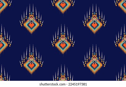 El patrón étnico se caracteriza por no tener fisuras. Fondo de vectores de bordado tradicional indígena tribal africano. Papel tapiz de tela azteca de batik ornamental chevron decoración textil