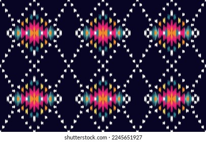 Ethnic pattern ikat seamless. Tribal African Indian traditional embroidery vector background. Aztec fabric carpet batik ornament chevron textile decoration wallpaper