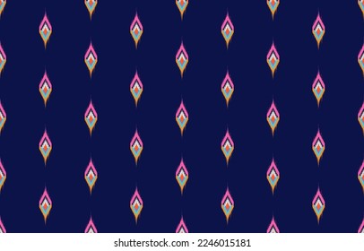 Ethnic pattern ikat seamless. Tribal African Indian traditional embroidery vector background. Aztec fabric carpet batik ornament chevron textile decoration wallpaper