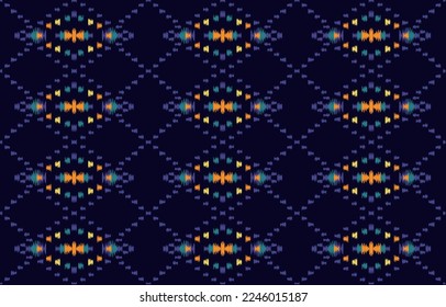 Ethnic pattern ikat seamless. Tribal African Indian traditional embroidery vector background. Aztec fabric carpet batik ornament chevron textile decoration wallpaper
