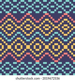 Ethnic pattern, Ikat, tribal seamless pattern. Geometric fabric pattern design for tribal embroidery. Indian, Scandinavian, Gypsy, Mexican, Asian, Native American, Navajo. Abstract background Vector 