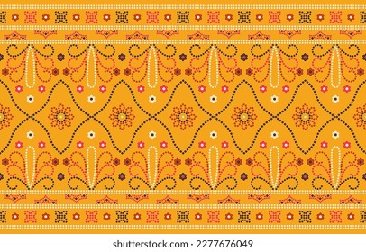 Ethnic Pattern. Ethnic India Bhandhani seamless pattern for embroidery, textile decoration and tile design.