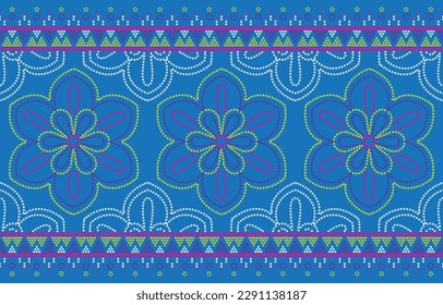 Patrón étnico. La etnia india Bhandhani se caracteriza por un diseño sin fisuras de bordado, decoración textil y diseño de baldosas.