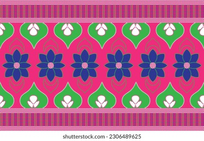 Ethnic Pattern. Ethnic India Bhandhani seamless pattern for embroidery, textile decoration and tile design.