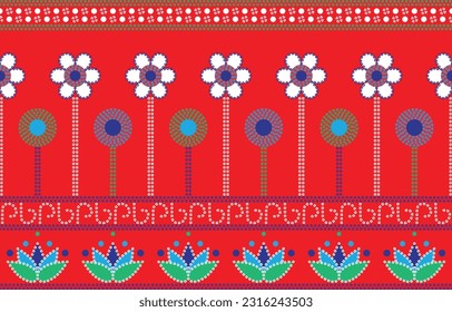 Ethnic Pattern. Ethnic India Bhandhani seamless pattern for embroidery, textile decoration and tile design.
