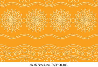 Patrón étnico. La etnia india Bhandhani se caracteriza por un diseño sin fisuras de bordado, decoración textil y diseño de baldosas.