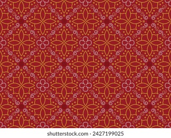 Patrón étnico. Patrón sin fisuras de Bhandhani de la etnia india para el bordado, la decoración textil y el diseño de azulejos.