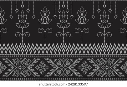 Ethnic Pattern. Ethnic India Bhandhani seamless pattern for embroidery, textile decoration and tile design.