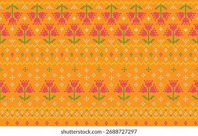 Ethnic Pattern. Ethnic India Bhandhani seamless pattern for embroidery, textile decoration and tile design.
