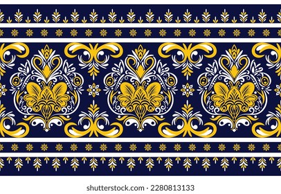 Ethnic Pattern. Ethnic India seamless pattern design oriental style. Damask India Motif.