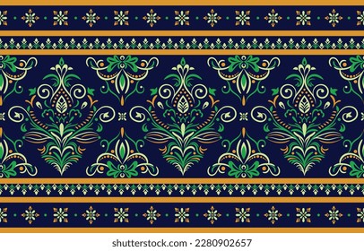 Patrón étnico. Diseño de patrones interminables de la India étnica estilo oriental. Damask India Motif.