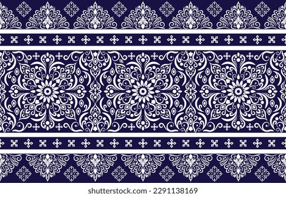 Ethnic Pattern. Ethnic India seamless pattern design oriental style. Damask India Motif.