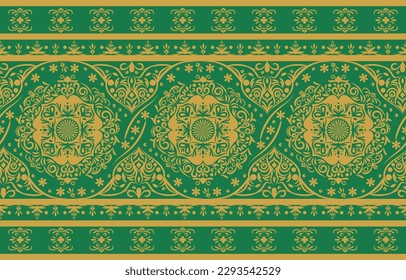Patrón étnico. Diseño de patrones interminables de la India étnica estilo oriental. Damask India Motif.