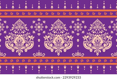 Ethnic Pattern. Ethnic India seamless pattern design oriental style. Damask India Motif.