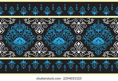 Ethnic Pattern. Ethnic India seamless pattern design oriental style. Damask India Motif.
