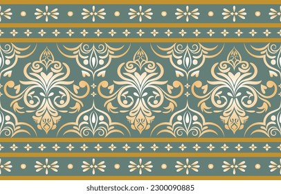 Ethnic Pattern. Ethnic India seamless pattern design oriental style. Damask India Motif.