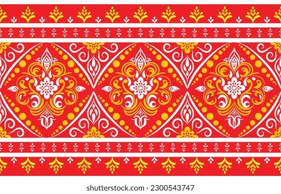 Patrón étnico. Diseño de patrones interminables de la India étnica estilo oriental. Damask India Motif.