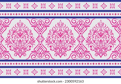 Patrón étnico. Diseño de patrones interminables de la India étnica estilo oriental. Damask India Motif.