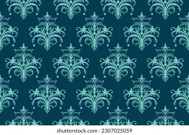 Patrón étnico. Diseño de patrones interminables de la India étnica estilo oriental. Damask India Motif.