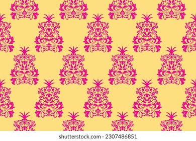 Patrón étnico. Diseño de patrones interminables de la India étnica estilo oriental. Damask India Motif.