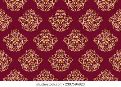 Patrón étnico. Diseño de patrones interminables de la India étnica estilo oriental. Damask India Motif.
