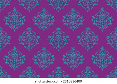 Patrón étnico. Diseño de patrones interminables de la India étnica estilo oriental. Damask India Motif.