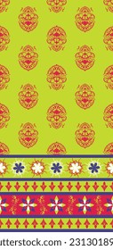 Ethnic Pattern. Ethnic India seamless pattern design oriental style. Damask India Motif.