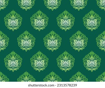 Patrón étnico. Diseño de patrones interminables de la India étnica estilo oriental. Damask India Motif.