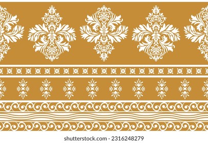 Patrón étnico. Diseño de patrones interminables de la India étnica estilo oriental. Damask India Motif.