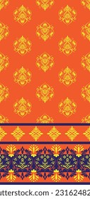Ethnic Pattern. Ethnic India seamless pattern design oriental style. Damask India Motif.