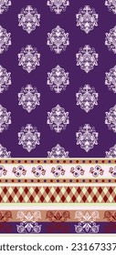 Ethnic Pattern. Ethnic India seamless pattern design oriental style. Damask India Motif.