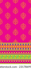 Patrón étnico. Diseño de patrones interminables de la India étnica estilo oriental. Damask India Motif.