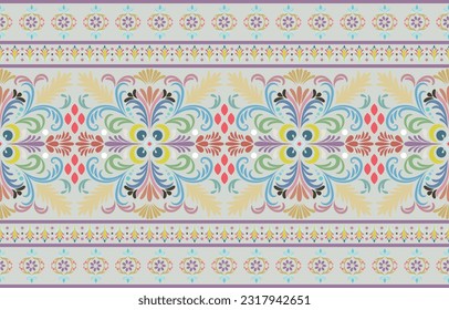 Patrón étnico. Diseño de patrones interminables de la India étnica estilo oriental. Damask India Motif.