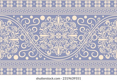 Patrón étnico. Diseño de patrones interminables de la India étnica estilo oriental. Damask India Motif.