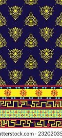 Ethnische Muster. Ethnische Indien nahtlose Muster Design orientalischen Stil. Damask India Motif.