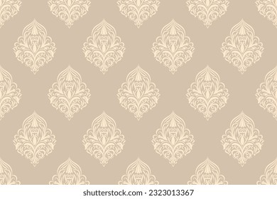 Ethnic Pattern. Ethnic India seamless pattern design oriental style. Damask India Motif.