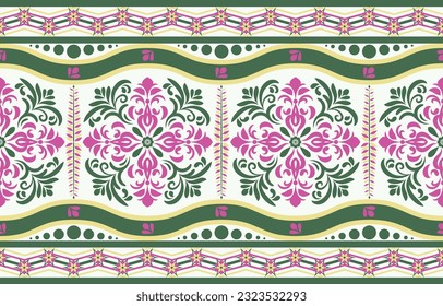 Ethnic Pattern. Ethnic India seamless pattern design oriental style. Damask India Motif.