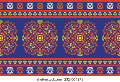 Ethnic Pattern. Ethnic India seamless pattern design oriental style. Damask India Motif.
