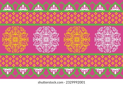 Patrón étnico. Diseño de patrones interminables de la India étnica estilo oriental. Damask India Motif.