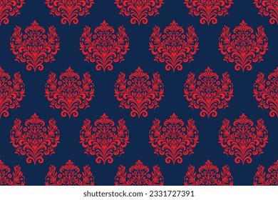 Ethnic Pattern. Ethnic India seamless pattern design oriental style. Damask India Motif.