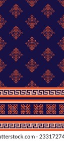 Ethnic Pattern. Ethnic India seamless pattern design oriental style. Damask India Motif.