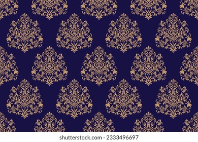 Patrón étnico. Diseño de patrones interminables de la India étnica estilo oriental. Damask India Motif.