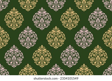 Ethnic Pattern. Ethnic India seamless pattern design oriental style. Damask India Motif.