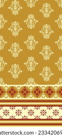 Ethnic Pattern. Ethnic India seamless pattern design oriental style. Damask India Motif.