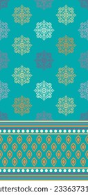 Patrón étnico. Diseño de patrones interminables de la India étnica estilo oriental. Damask India Motif.