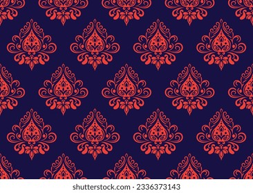 Patrón étnico. Diseño de patrones interminables de la India étnica estilo oriental. Damask India Motif.