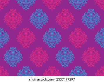 Ethnic Pattern. Ethnic India seamless pattern design oriental style. Damask India Motif.